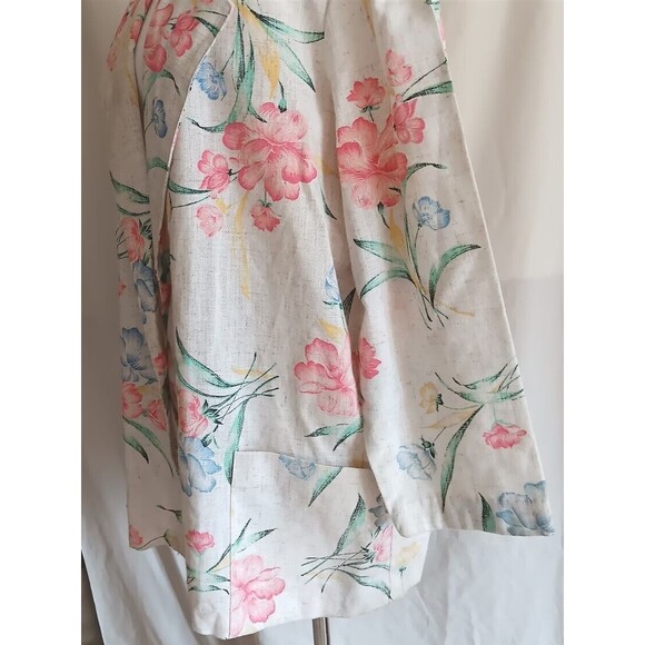 Vtg Blair Blazer Jacket L Flax Pink Blue Floral Pockets New w/Tags Old Stock - Picture 3 of 5